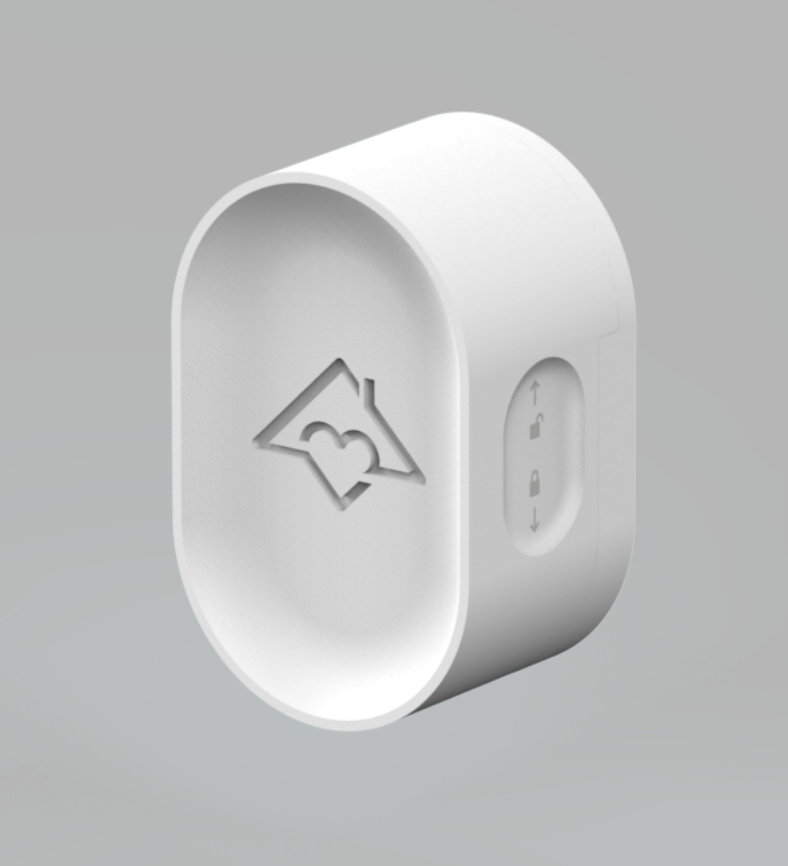 White zensor sensor displayed on a gray background