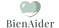 Logo of BienAider with a heart symbol and text